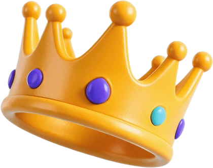 A toy crown floating in orbit