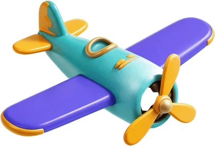 A toy plane floating in orbit